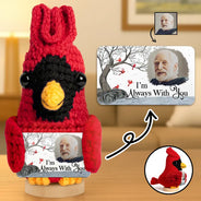 Memorial, Family, Gift For Grandparents - Custom Photo I'm Always With You Memorial - Personalized Doll Crochet With Custom Card