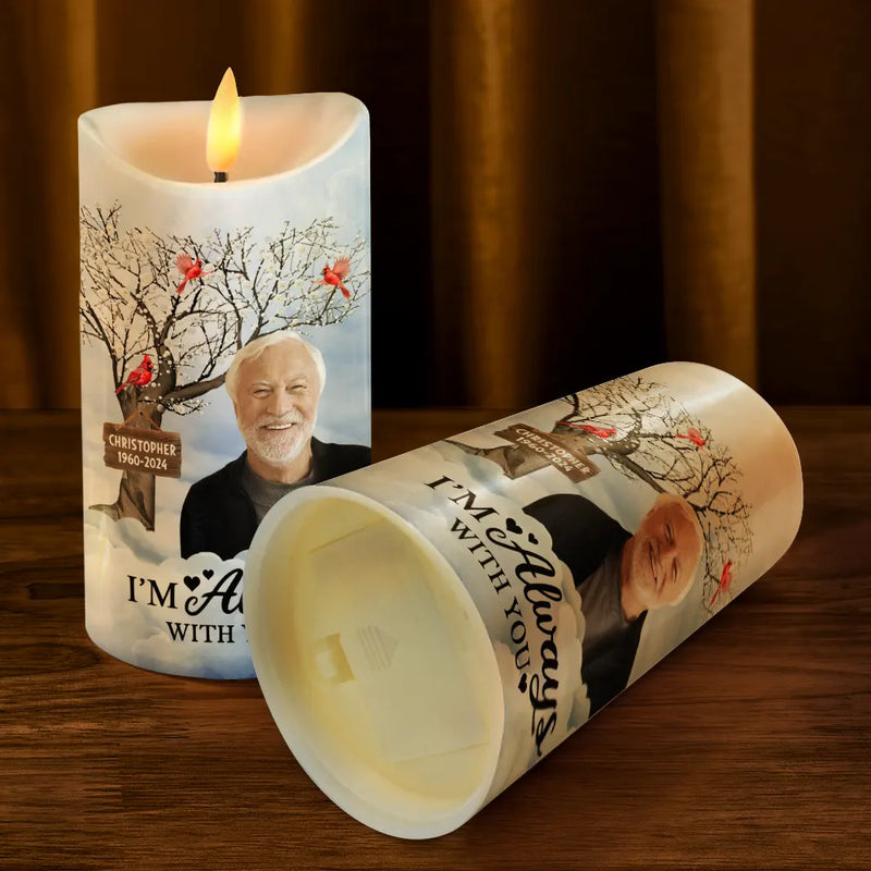 Memorial - Custom Photo I'm Always With You Memorial - Personalized Flameless LED Candle