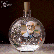 Memorial Loved One,Christmas,Custom Photo,Sympathetic,Family,Memorial,Upload Full Photo - Custom Photo I'm Always With You Memorial Gift - Personalized Round Flat Bottle Light
