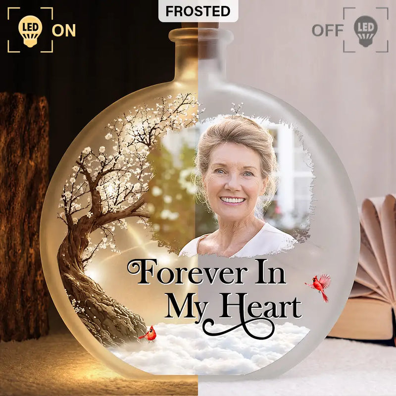 Memorial Loved One,Christmas,Custom Photo,Sympathetic,Family,Memorial,Upload Full Photo - Custom Photo I'm Always With You Memorial Gift - Personalized Round Flat Bottle Light