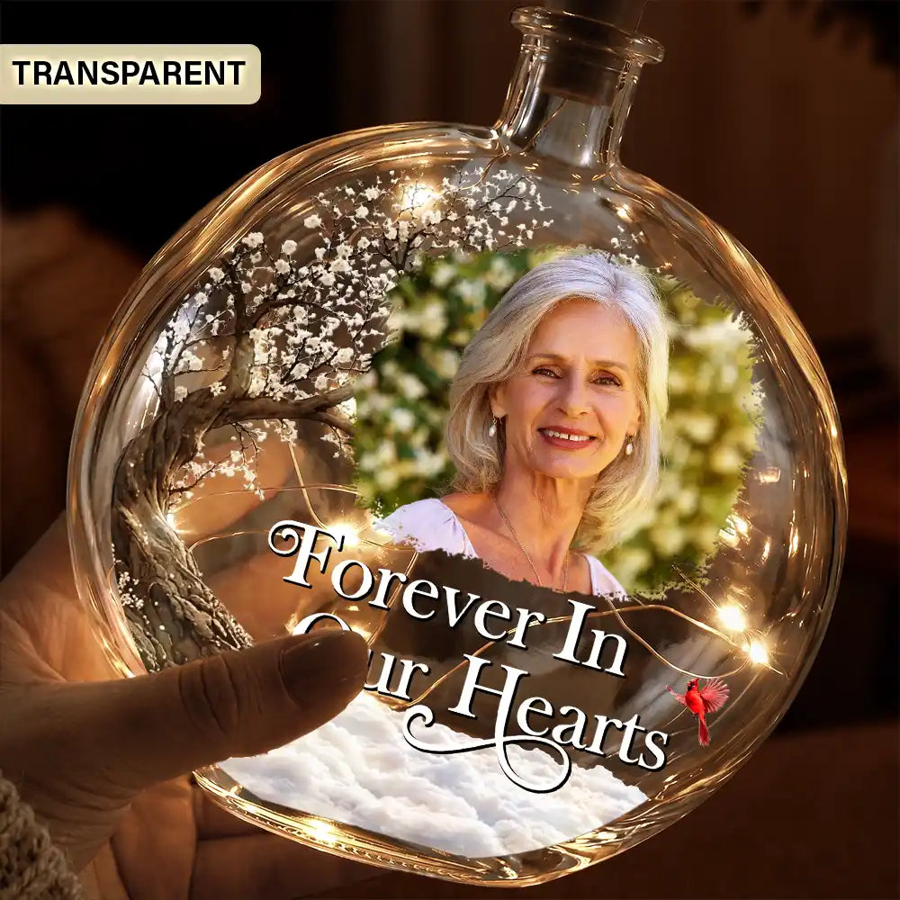 Memorial Loved One,Christmas,Custom Photo,Sympathetic,Family,Memorial,Upload Full Photo - Custom Photo I'm Always With You Memorial Gift - Personalized Round Flat Bottle Light