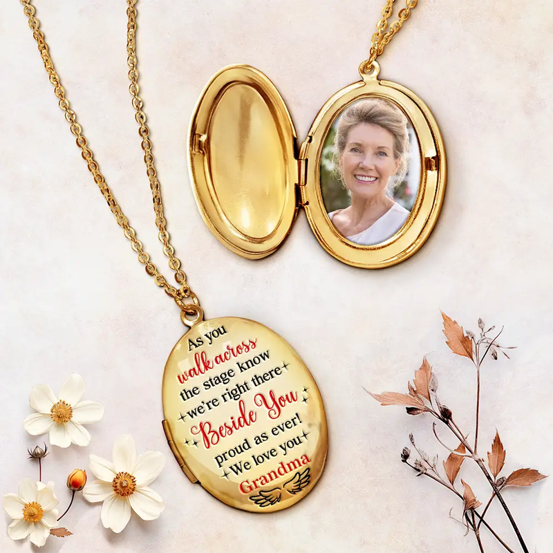 Graduation,Gift For Yourself,Gift For Women,Gift For Men,Sad,Memorial - Custom Photo I'm Right There Beside You - Personalized Locket Necklace