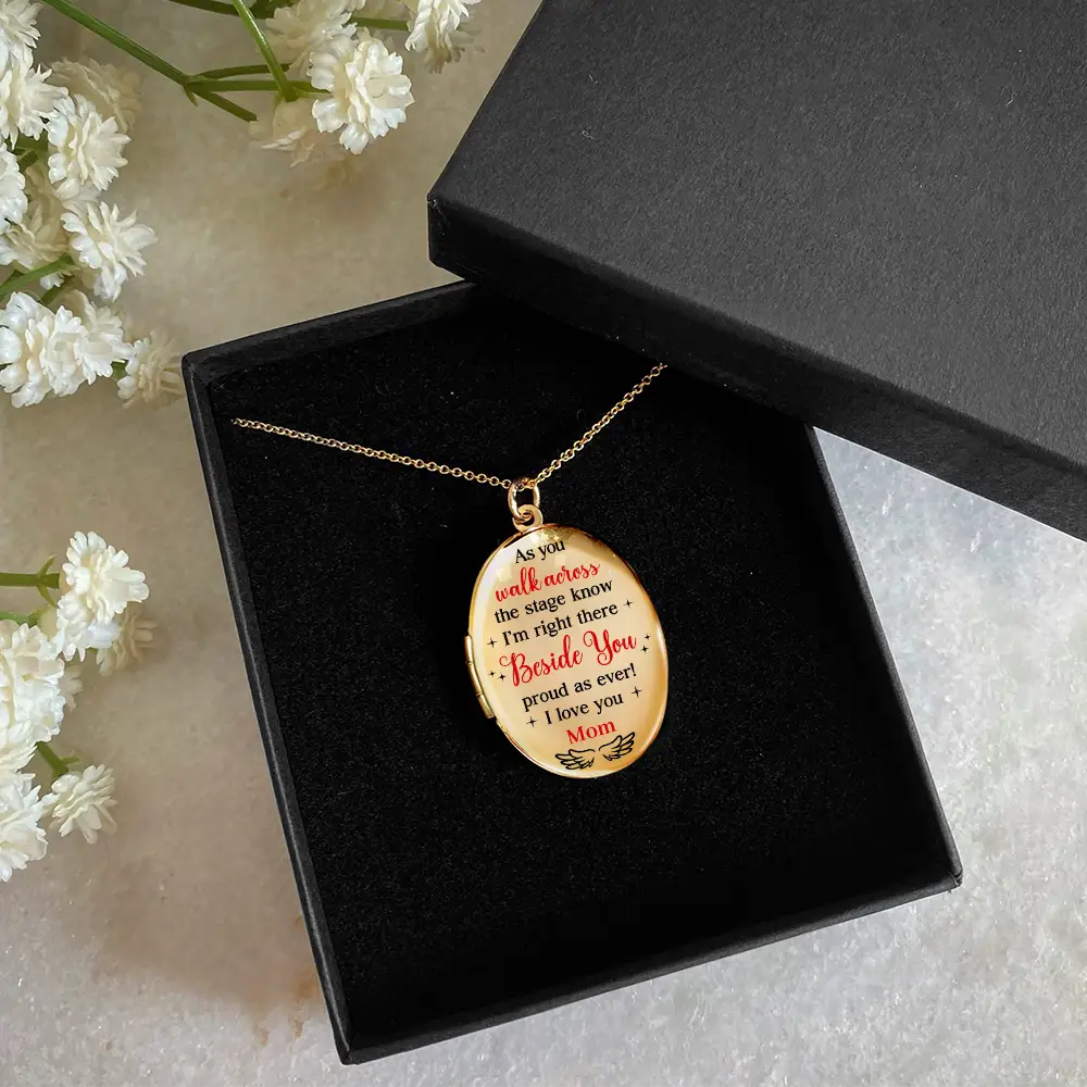 Graduation,Gift For Yourself,Gift For Women,Gift For Men,Sad,Memorial - Custom Photo I'm Right There Beside You - Personalized Locket Necklace