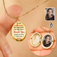 Graduation,Gift For Yourself,Gift For Women,Gift For Men,Sad,Memorial - Custom Photo I'm Right There Beside You - Personalized Locket Necklace