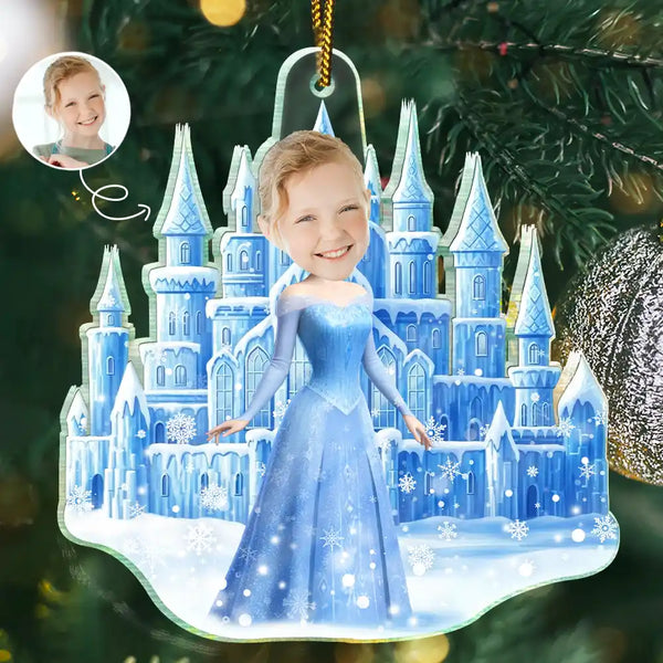 Gift For Kids,Gift For Grandkids,Photo Hobby Ornament,Custom Photo,Funny,Christmas - Custom Photo Ice Princess Face Cut - Personalized Acrylic Photo Ornament