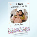 Mom - Children,Mom - Daughters (Adult),Mom - Daughters (Young),Gift For Mother,Gift For Grandma,Grandma - Grandkids - Custom Photo If Moms Grandmas Were Flowers I'd Pick You - Personalized Vertical Rectangle Acrylic Plaque
