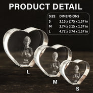 Custom Photo In Loving Memory Memorial - Personalized Crystal Heart