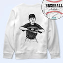 Baseball,Gift For Mother,Happy - Custom Photo Ink Drawing Baseball Mom Dad - Personalized T Shirt