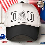 Gift For Father,Custom Photo,Art Design,Confident,Photo - Ink Drawing - Custom Photo Ink Drawing Dad Mom Est Year - Personalized Classic Cap