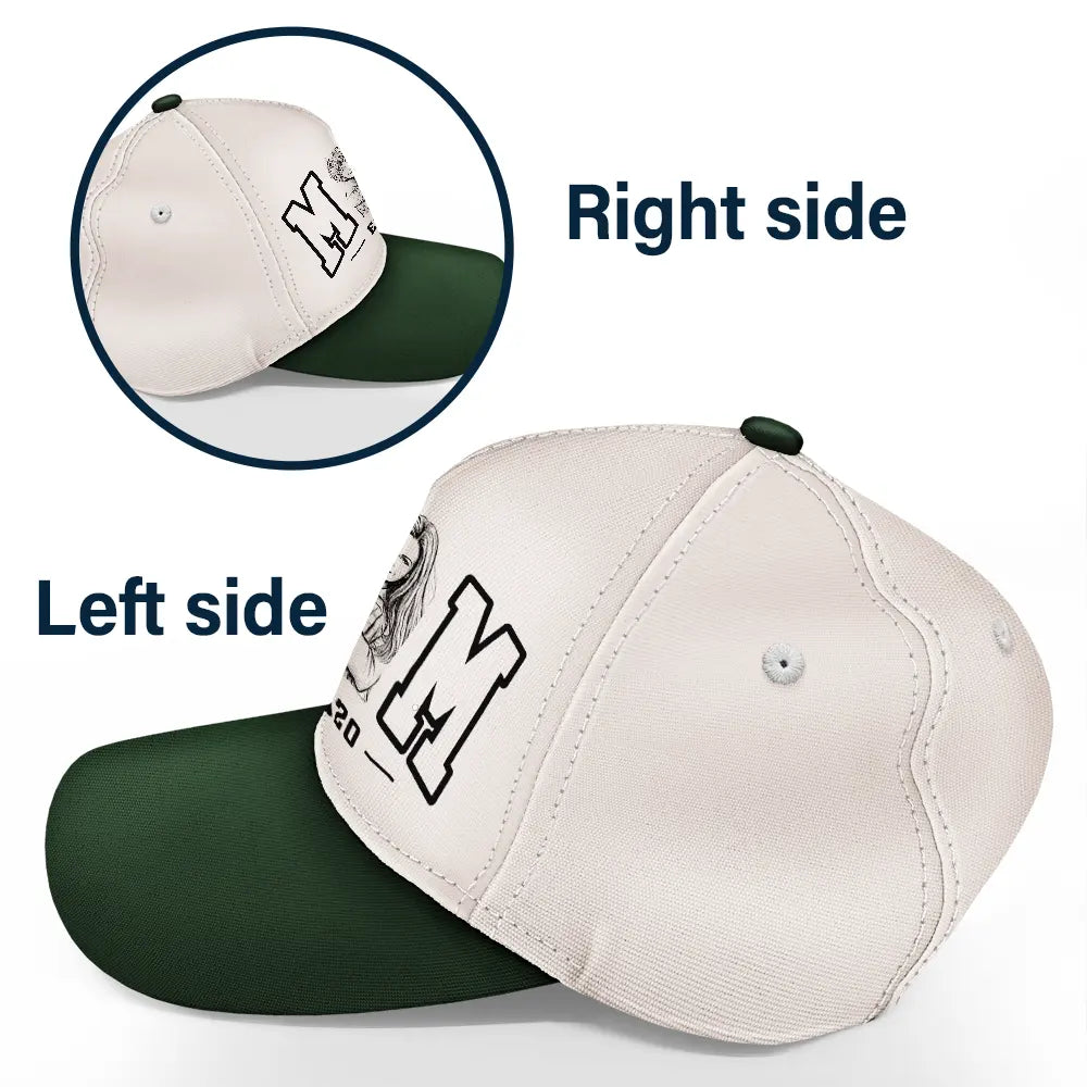 Gift For Father,Custom Photo,Art Design,Confident,Photo - Ink Drawing - Custom Photo Ink Drawing Dad Mom Est Year - Personalized Classic Cap
