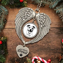 Art Design,Sentimental,Christmas,Pet Lovers,Memorial,Photo - Ink Drawing - Custom Photo Ink Drawing Memorial Pet You Left Paw Prints On My Heart - Personalized Angel Wings Photo Ornament