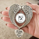 Art Design,Sentimental,Christmas,Pet Lovers,Memorial,Photo - Ink Drawing - Custom Photo Ink Drawing Memorial Pet You Left Paw Prints On My Heart - Personalized Angel Wings Photo Ornament
