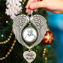 Art Design,Christmas,Sympathetic,Family,Memorial,Photo - Ink Drawing - Custom Photo Ink Drawing Memorial Your Wings Were Ready - Personalized Angel Wings Photo Ornament