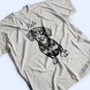 Happy,Dog Lovers,Pet Lovers,Cat Lovers - Custom Photo Ink Drawing Portrait Dog Cat Pet - Personalized T Shirt