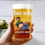 Gift For Father,Custom Photo,Humorous,Cut-Face Photo - Custom Photo It's Not A Dad Bod Father Figure - Personalized Beer Glass