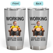Gift For Father,Custom Photo,Humorous,Cut-Face Photo - Custom Photo It's Not A Dad Bod Father Figure - Personalized Tumbler
