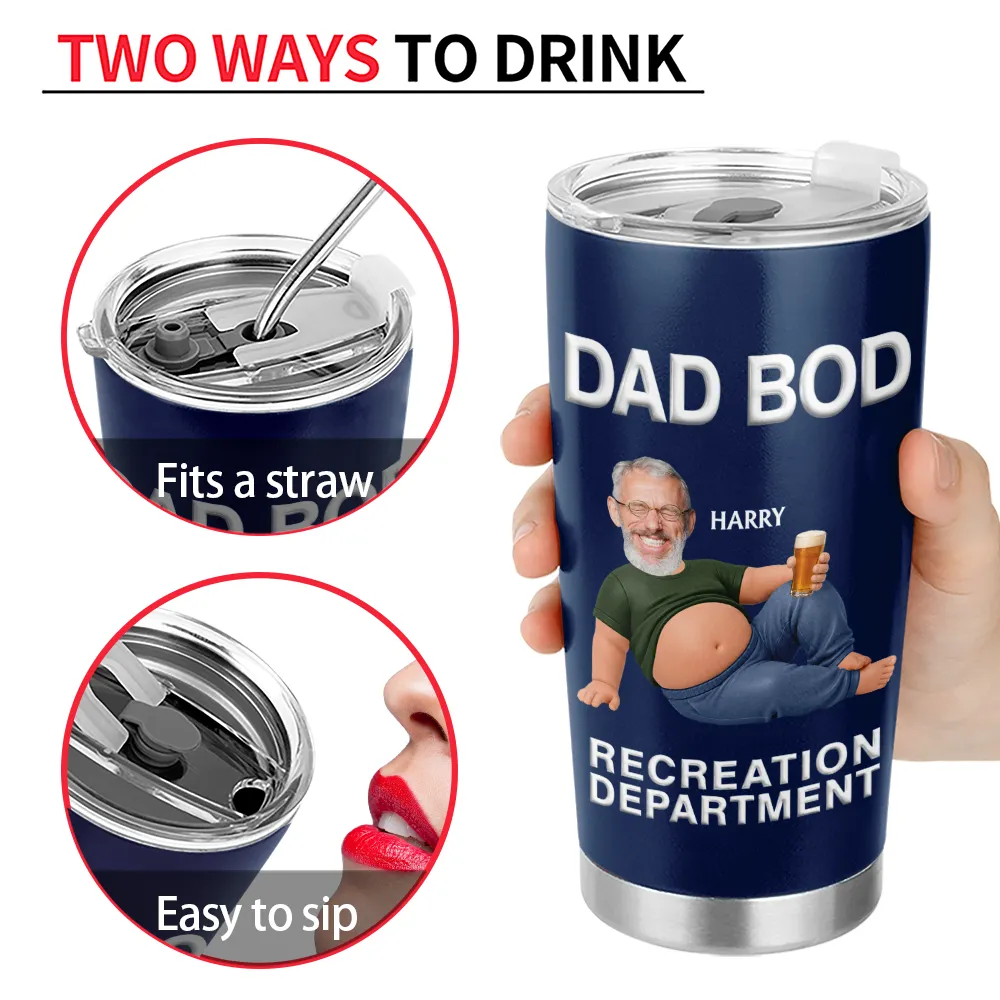 Gift For Father,Custom Photo,Humorous,Cut-Face Photo - Custom Photo It's Not A Dad Bod Father Figure - Personalized Tumbler