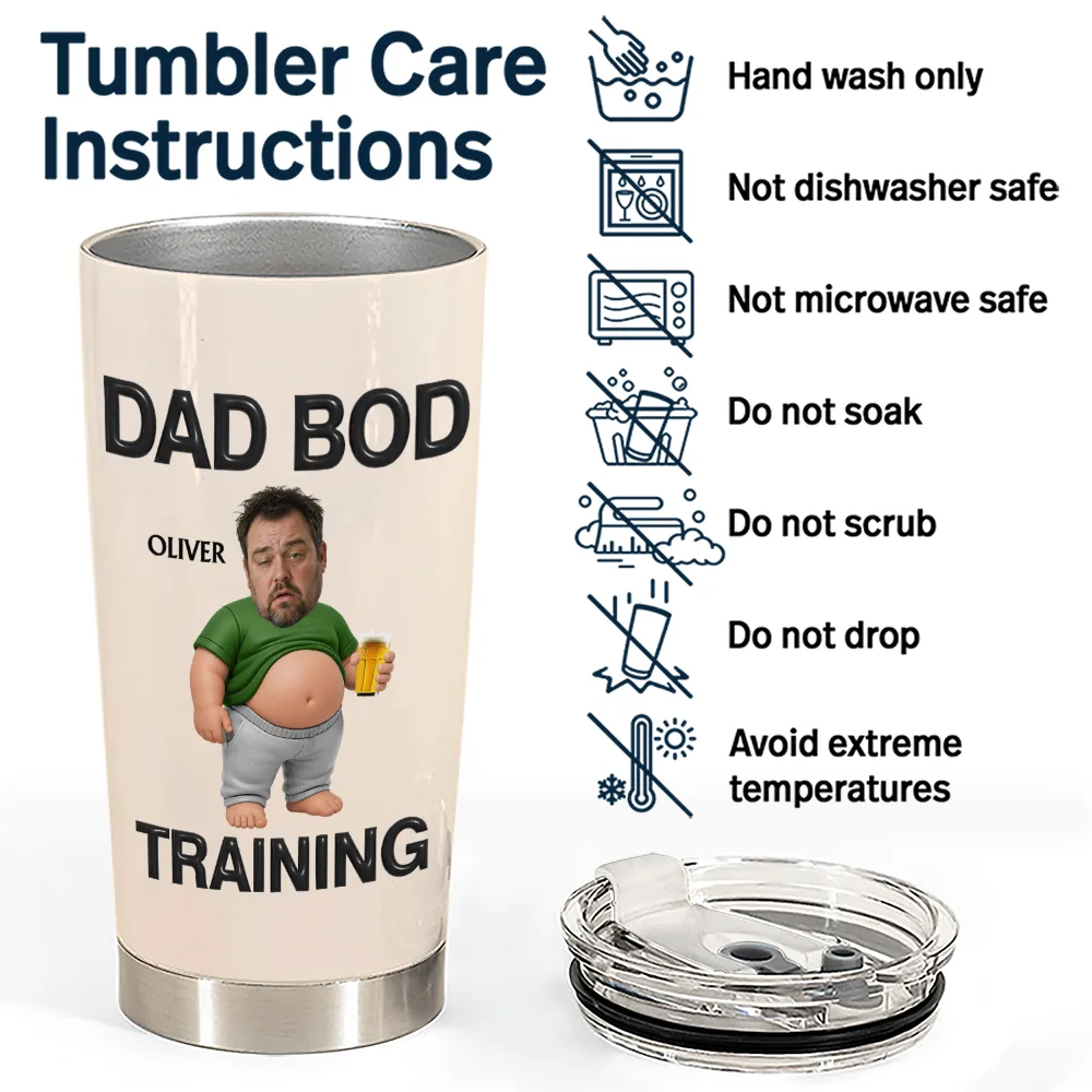 Gift For Father,Custom Photo,Humorous,Cut-Face Photo - Custom Photo It's Not A Dad Bod Father Figure - Personalized Tumbler