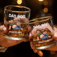 Gift For Father, Custom Photo, Humorous, Cut - Face Photo - Custom Photo It's Not A Dad Bod Father Figure - Personalized Whiskey Glass