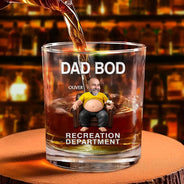 Gift For Father, Custom Photo, Humorous, Cut - Face Photo - Custom Photo It's Not A Dad Bod Father Figure - Personalized Whiskey Glass