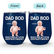 Gift For Father,Custom Photo,Humorous,Cut-Face Photo - Custom Photo It's Not A Dad Bod Father Figure - Personalized Wine Tumbler