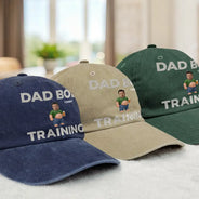 Gift For Father, Custom Photo, Humorous, Cut-Face Photo - Custom Photo It's Not A Dad Bod Father Figure Faux Embroidery Effect - Personalized Vintage Washed Denim Cap