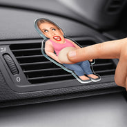 Humorous,Custom Photo,Gift For Yourself,Cut-Face Photo - Custom Photo Just Chillin' Belly Out - Personalized Squishy Acrylic Car Vent Clip
