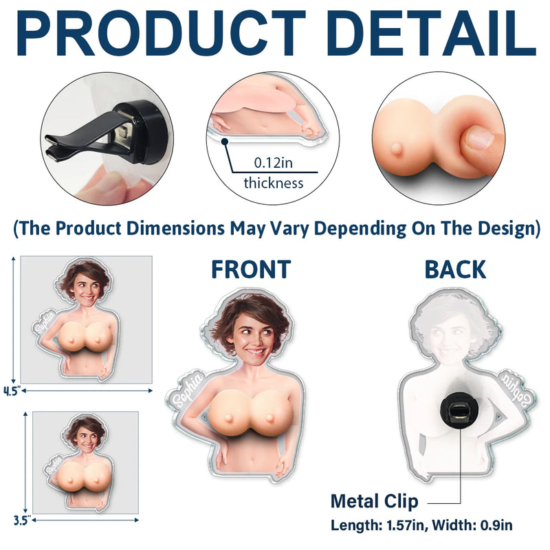 Humorous, Gift For Men, Custom Photo, Gift For Yourself, Cut-Face Photo - Custom Photo Just One More Poke - Personalized Squishy Acrylic Car Vent Clip