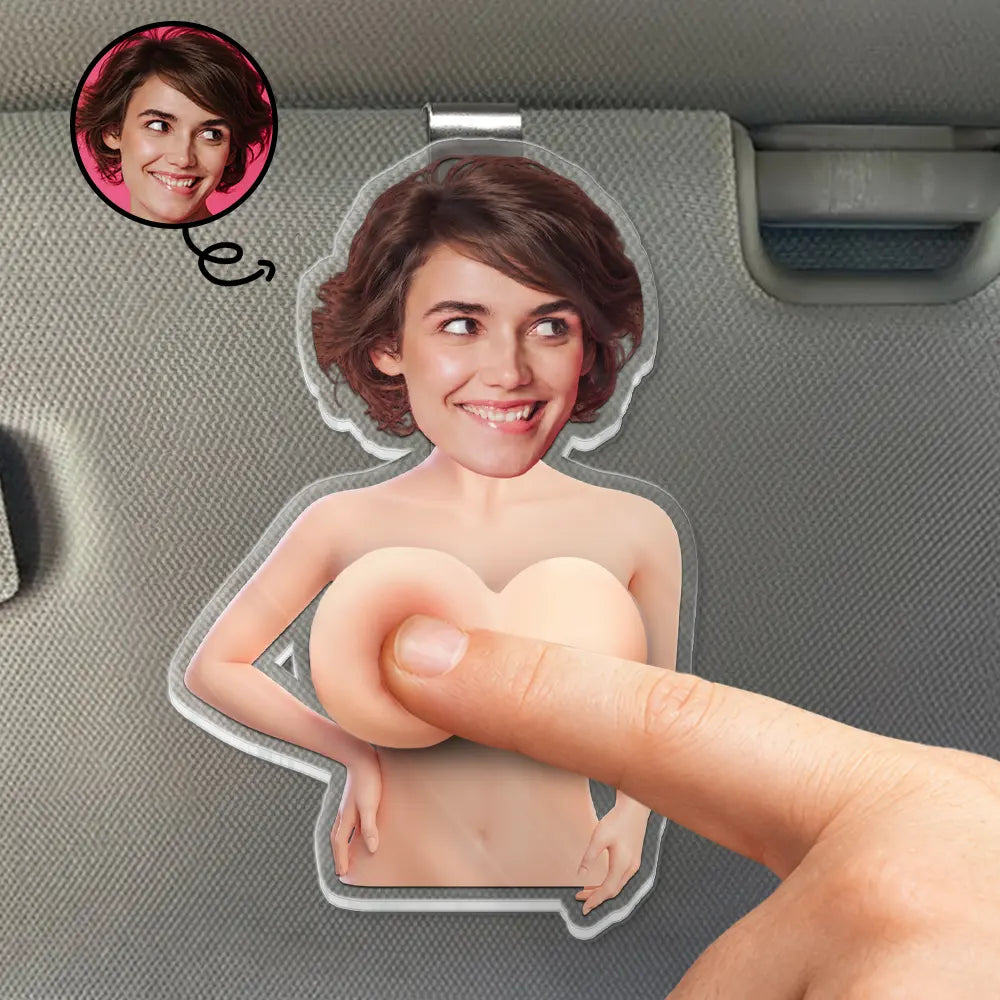 Custom Photo Just One More Poke - Personalized Squishy Acrylic Car Visor Clip