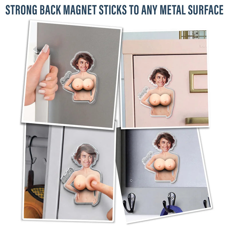 Custom Photo,Summer,Gift For Men,Gift For Yourself,Humorous,Cut-Face Photo - Custom Photo Just One More Poke - Personalized Squishy Acrylic Fridge Magnet