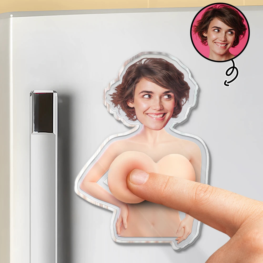 Custom Photo,Summer,Gift For Men,Gift For Yourself,Humorous,Cut-Face Photo - Custom Photo Just One More Poke - Personalized Squishy Acrylic Fridge Magnet