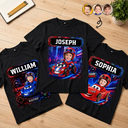 Adorable,Back To School,Custom Photo,Gift For Kids,Cut-Face Photo - Custom Photo Kid Car Racing - Personalized T Shirt