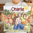 Parents,Art Design,Playful,Back To School,Reading,Photo - Colored Pencil ,Custom Text - Custom Photo Kid's Adventure Little Animal Parade Colored Sketch - Personalized Story Picture Book