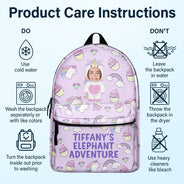 Gift For Kids, Back To School - Custom Photo Kid's Dinosaur Unicorn Bear Adventure - Personalized Canvas Backpack
