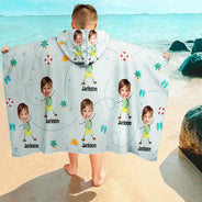 Gift For Kids,Summer,Happy - Custom Photo Kids Summer Playtime - Personalized Hooded Beach Towel