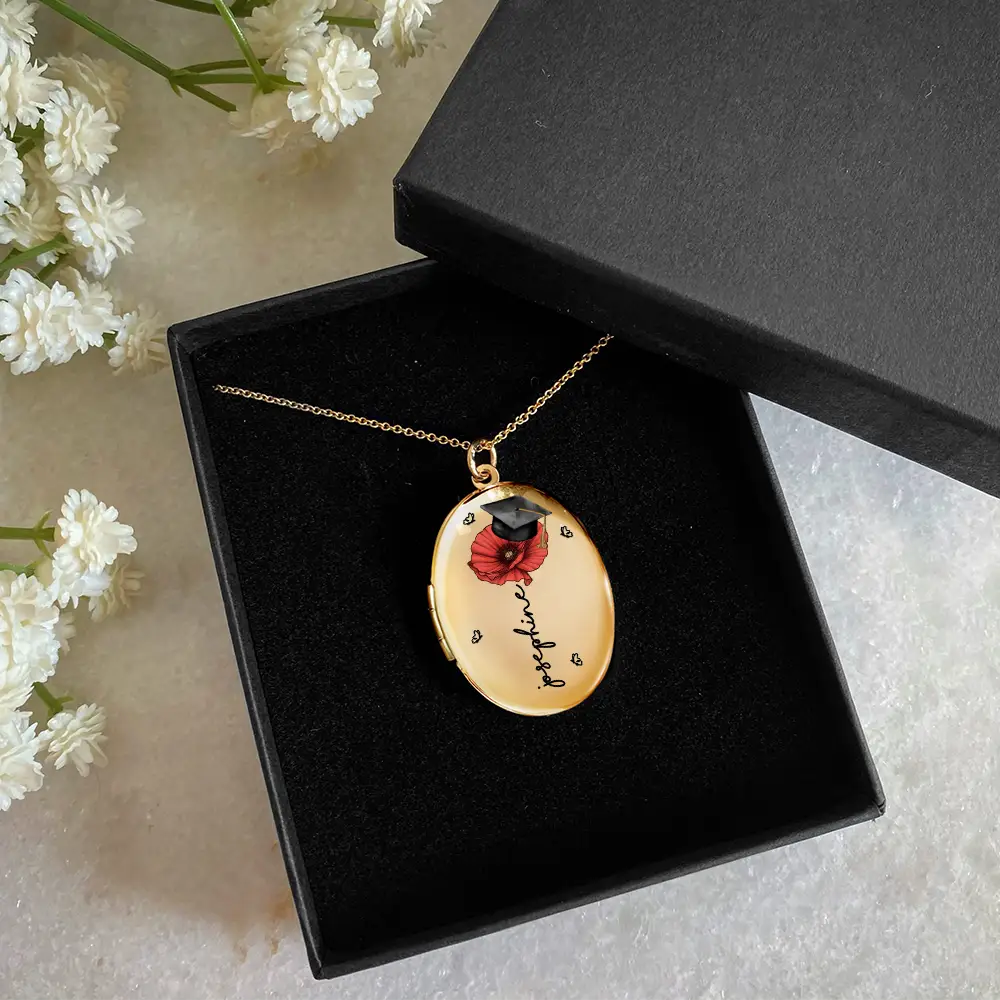 Graduation, Happy, Gift For Yourself, Gift For Women, Gift For Daughter, Gift For Sisters, Gift For Sibling, Gift For Bestie - Custom Photo Let Yourself Bloom - Personalized Locket Necklace