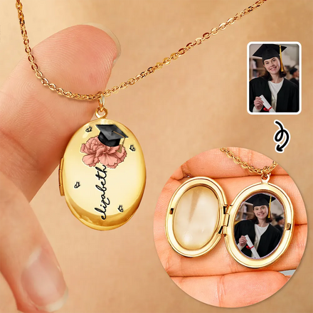Custom Photo Let Yourself Bloom - Personalized Locket Necklace