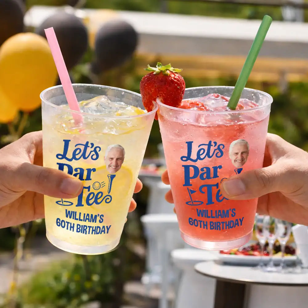 Gift For Husband,Gift For Boyfriend,Gift For Yourself,Gift For Men,Gift For Women,Gift For Grandpa,Gift For Father,Golf,Photo,Humorous - Custom Photo Let's Partee For Golf Lover - Personalized Frosted Cups
