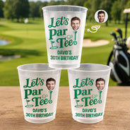 Gift For Husband,Gift For Boyfriend,Gift For Yourself,Gift For Men,Gift For Women,Gift For Grandpa,Gift For Father,Golf,Photo,Humorous - Custom Photo Let's Partee For Golf Lover - Personalized Frosted Cups