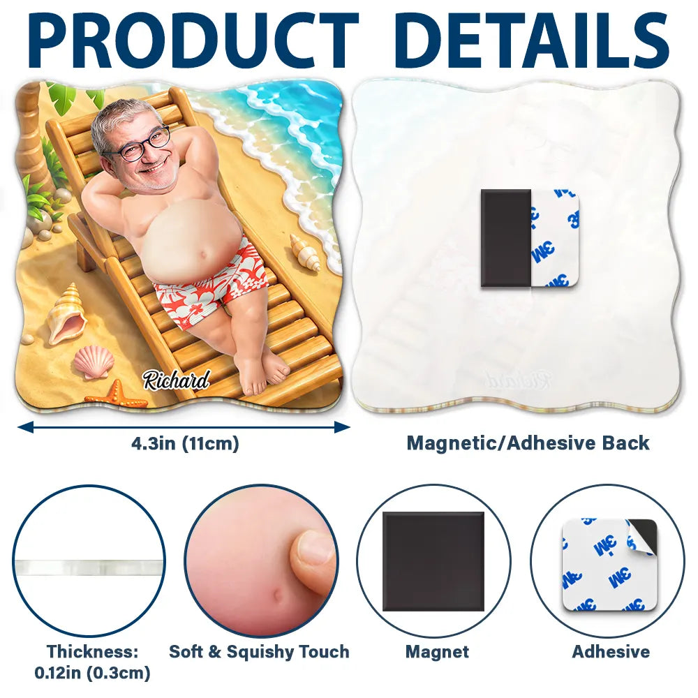 Custom Photo, Beach, Summer, Gift For Yourself, Humorous, Cut-Face Photo - Custom Photo Life Is Better At The Beach - Personalized Squishy Acrylic Fridge Magnet