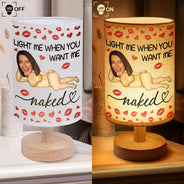 Gift For Couples, Gift For Wife, Gift For Girlfriend, Gift For Women, Funny, Old Couples - Custom Photo Light Me When You Want - Personalized Fabric Lamp
