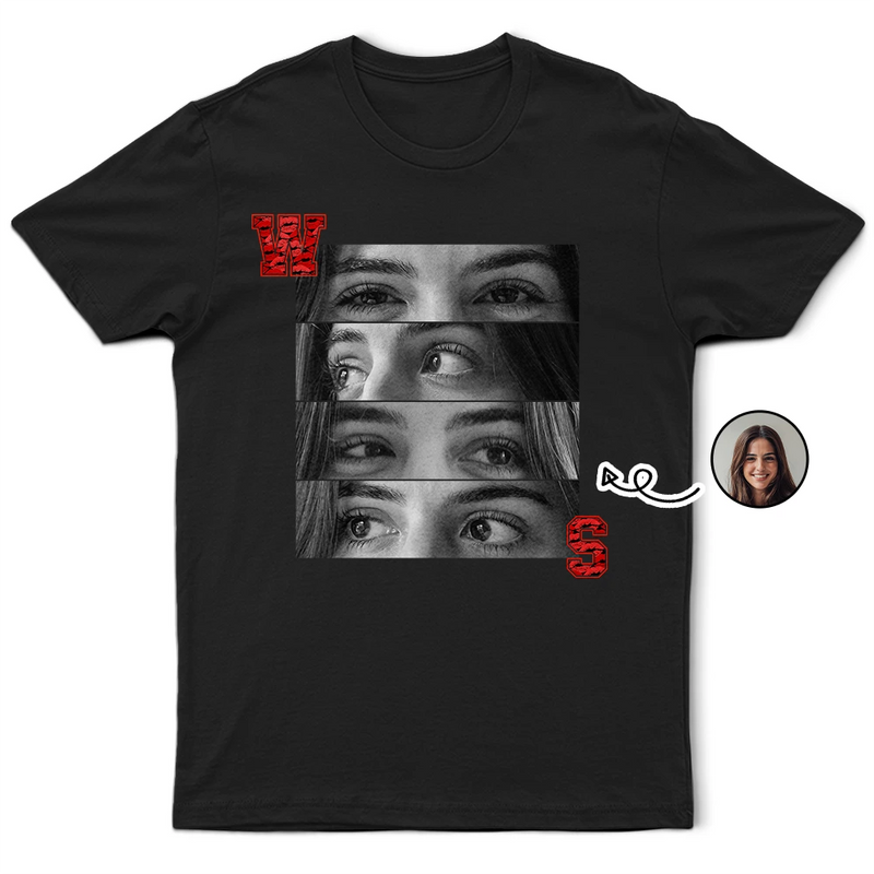 Gift For Couples,Gift For Husband,Gift For Wife,Gift For Boyfriend,Gift For Girlfriend,Happy,Custom Photo - Custom Photo Lipstick Letter Couple - Personalized T Shirt