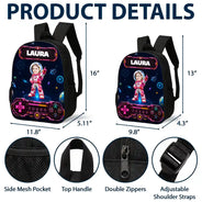 Adorable,Back To School,Custom Photo,Gift For Kids,Cut-Face Photo - Custom Photo Little Space Explorer - Personalized Kids Backpack