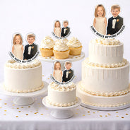 Humorous, Custom Photo, Gift For Couples, Wedding, Dynamic Photo - Custom Photo Look Who's Getting Married Couple - Personalized Acrylic Cake Topper