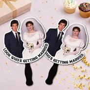 Humorous, Custom Photo, Gift For Couples, Wedding, Dynamic Photo - Custom Photo Look Who's Getting Married Couple - Personalized Handheld Fan
