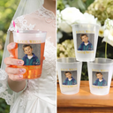 Humorous,Custom Photo,Gift For Couples,Wedding,Dynamic Photo - Custom Photo Look Who's Getting Married Vintage - Personalized Frosted Cups
