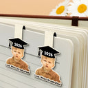 Parents,Gift For Grandparents,Gift For Mother,Gift For Father,Graduation,Custom Photo,Happy - Custom Photo Look Who's Graduated - Personalized Custom Shaped Magnetic Bookmark Clip