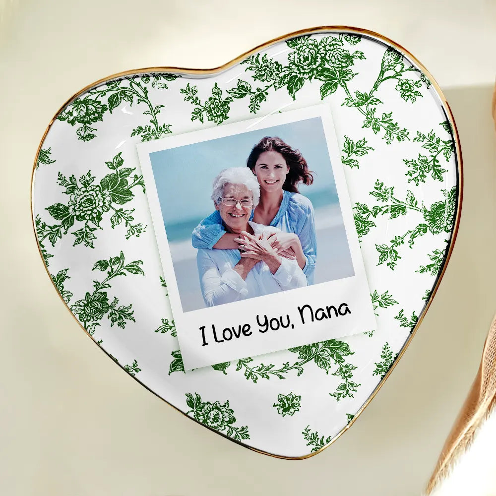 Custom Photo,Gift For Mother,Gift For Grandma,Happy - Custom Photo Love You Mom Nana Polaroid - Personalized Ring Dish