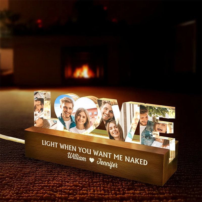 Old Couples,Gift For Husband,Gift For Wife,Gift For Boyfriend,Gift For Girlfriend,LGBT,Love,Custom Photo - Custom Photo Love You To The Moon And Back - Personalized Custom Shaped LED Light