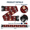 Pet Lovers,Pet Mom,Pet Dad,Pet Couple,Dog Lovers,Dog Mom,Dog Dad,Dog Couple,Cat Lovers,Cat Mom,Cat Dad,Cat Couple,Happy,Christmas - Custom Photo Lovely Pet Face - Personalized Wool Scarf With Tassel